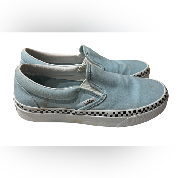 VANS Classic Slip On Check Foxing Cool Blue - Picture 4 of 5